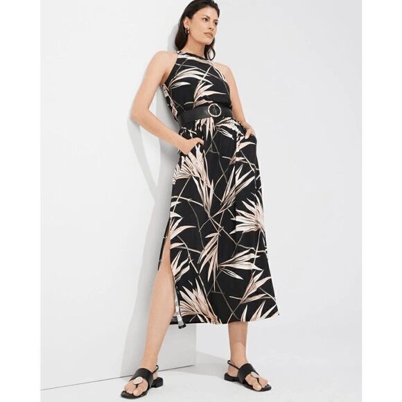 🌴☀ WHITE HOUSE BLACK MARKET Halter Side Slits Pockets Maxi Dress NWOT SIZE 6 - Picture 15 of 16